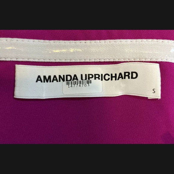 NEW AMANDA UPRICHARD Mandy Midi Dress Strapless High Slit Barbie Pink Small - Picture 8 of 8